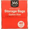 image365 by Whole Foods Market Gallon Size Storage Bags Double Zipper 40 Count40 Count Pack of 1