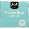 image365 by Whole Foods Market Quart Size Freezer Bags Double Zipper 40 Count40 Count Pack of 1