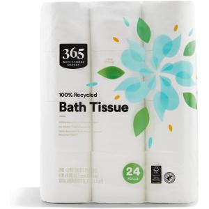 image365 by Whole Foods Market 100 Recycled Bath Tissue UltraStrong 260 Sheets per Roll 24 Count1 roll Pack of 24