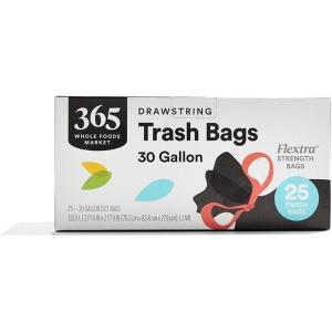 image365 by Whole Foods Market Flextra Strength Drawstring Trash Bags 30 Gallon 25 Count25 Count Pack of 1