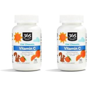 image365 by Whole Foods Market Kid Chewable Vitamin C Natural Orange Flavor Vegan 90 Count90 Count Pack of 2