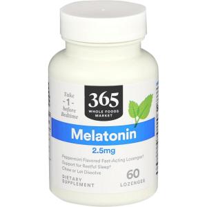 image365 by Whole Foods Market Melatonin Lozenges 25mg Peppermint Flavor 60 CT60 Count Pack of 1