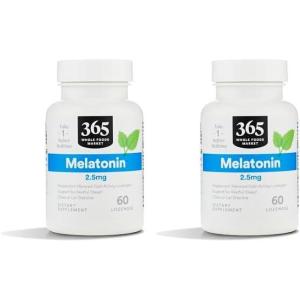 image365 by Whole Foods Market Melatonin Lozenges 25mg Peppermint Flavor 60 CT60 Count Pack of 2