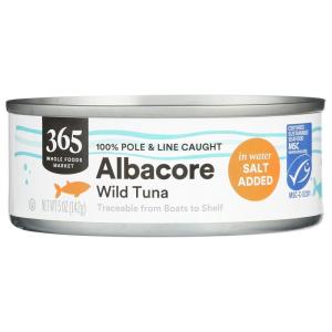 image365 by Whole Foods Market No Salt Albacore Tuna in Water 5 Ouncetuna salt added