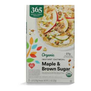 image365 by Whole Foods Market Organic Instant Oatmeal Apple Cinnamon 141 Ounce Packets Pack of 8Maple  Brown Sugar