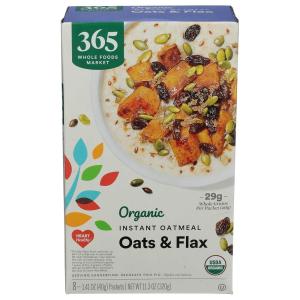 image365 by Whole Foods Market Organic Instant Oatmeal Apple Cinnamon 141 Ounce Packets Pack of 8Oats  Flax