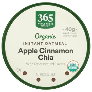 image365 by Whole Foods Market Organic Instant Oatmeal Apple Cinnamon Chia 21 Ounce2 Ounce Pack of 1