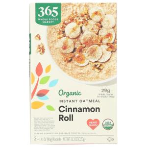 image365 by Whole Foods Market Organic Instant Oatmeal Cinnamon Roll Flavor 113 Ounce
