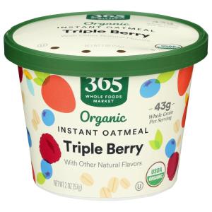 image365 by Whole Foods Market Organic Triple Berry Instant Oatmeal Single Serve 2 Ounce2 Ounce Pack of 1