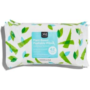 image365 by Whole Foods Market PlantBased Flushable Wipes Aloe ampamp Green Tea Scent 42 Count Pack of 3