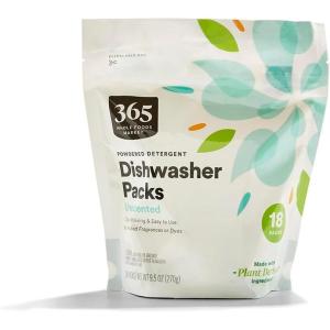 image365 by Whole Foods Market Powdered Detergent Dishwasher Packs Unscented 18 Count