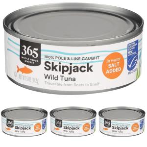 image365 by Whole Foods Market Salted Skipjack Tuna in Water 5 Ounce5 Ounce Pack of 4