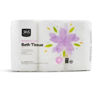 image365 by Whole Foods Market Sustainably Soft Bath Tissue Hypoallergenic 286 Sheets per Roll 6 Count6 Count Pack of 1
