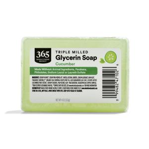 image365 by Whole Foods Market Translucent Cucumber Soap Bar Triple Milled Glycerin Soap 4 OunceAloe Vera