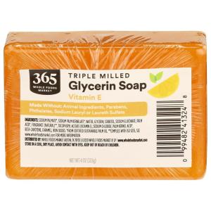 image365 by Whole Foods Market Translucent Vitamin E Soap Bar Triple Milled Glycerin Soap 4 Ounce