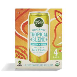 imageWhole Foods Market Organic Tropical Blend Italian Soda 112 Fl Oz Pack of 4Tropical Blend