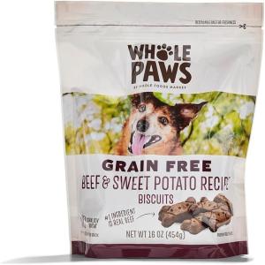 imageWhole Paws GrainFree Dog Biscuit Treats Beef ampamp Sweet Potato Recipe 16 OunceBeef