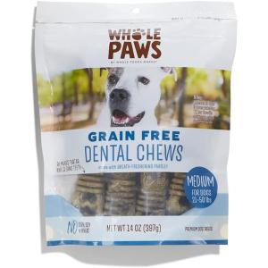 imageWhole Paws GrainFree Dog Dental Chews Medium For Dogs 2150 lbs 14 Ounce14 Ounce Pack of 1