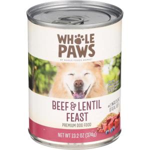 imageWhole Paws GrainFree Wet Dog Food Turkey Feast with Sweet Potato ampamp Cranberries in Gravy 132 OunceBeef  Lentil
