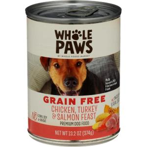 imageWhole Paws GrainFree Wet Dog Food Turkey Feast with Sweet Potato ampamp Cranberries in Gravy 132 OunceChicken  Turkey  Salmon
