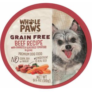 imageWhole Paws Wet Dog Food Chicken Recipe with Peas ampamp Sweet Potatoes in Gravy 35 OunceBeef  Carrots  Sun Dried Tomatoes