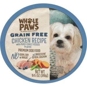 imageWhole Paws Wet Dog Food Chicken Recipe with Peas ampamp Sweet Potatoes in Gravy 35 OunceChicken  Peas  Sweet Potatoes