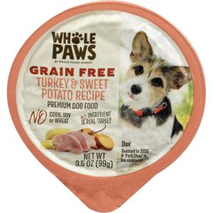 imageWhole Paws Wet Dog Food Chicken Recipe with Peas ampamp Sweet Potatoes in Gravy 35 OunceTurkey  Sweet Potato