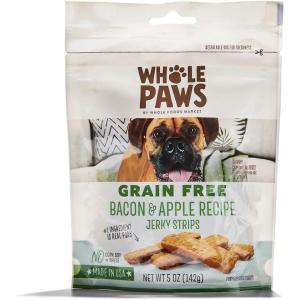 imageWhole Paws Whole Paws Chicken ampamp Sweet Potato Jerky Bites 5 OunceBacon  Apple