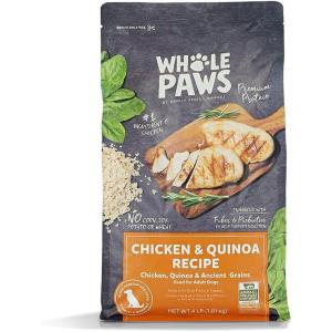 imageWhole Paws by Whole Foods Market GrainFree Adult Dog Food GrassFed Lamb ampamp Garbanzo Bean Recipe 4 PoundChicken  Quinoa