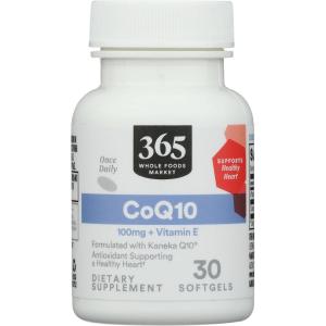 image365 by Whole Foods Market CoQ10 100 MG Plus Vitamin E 30 Count30 Count Pack of 1