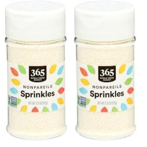 image365 by Whole Foods Market White Nonpareils Sprinkles 315 Ounce315 Ounce Pack of 2