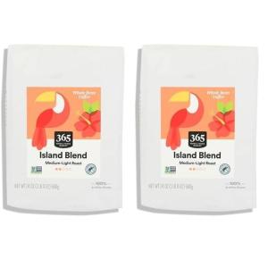 image365 by Whole Foods Market Island Blend Whole Bean Coffee MediumLight Roast 24 Ounce15 Pound Pack of 2