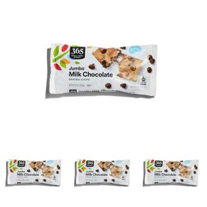 image365 by Whole Foods Market Jumbo Milk Chocolate Baking Chips 10 oz10 Ounce Pack of 4