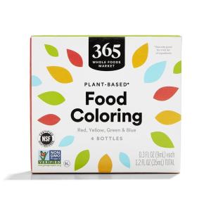 image365 by Whole Foods Market PlantBased Food Coloring Red Yellow Green ampamp Blue Bottles GLutenFree 03 Fl Oz Each 12 Fl Oz Total