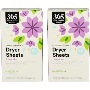 image365 by Whole Foods Market FabricSoftening Dryer Sheets Lavender 80 Count80 Count Pack of 2