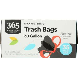 image365 by Whole Foods Market Flextra Strength Drawstring Trash Bags 30 Gallon 35 Count35 Count Pack of 1
