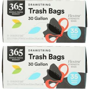 image365 by Whole Foods Market Flextra Strength Drawstring Trash Bags 30 Gallon 35 Count35 Count Pack of 2