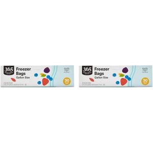 image365 by Whole Foods Market Gallon Size Freezer Bags Double Zipper 30 Count30 Count Pack of 2