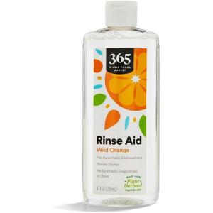 image365 by Whole Foods Market Rinse Aid for Automatic Dishwashers Wild Orange Scent 8 Fl Oz8 Ounce Pack of 1